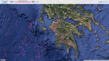 Κεραυνοί γάζωσαν Αχαΐα, Ναύπακτο, Αμαλιάδα και Κατάκολο – Δείτε τον χάρτη