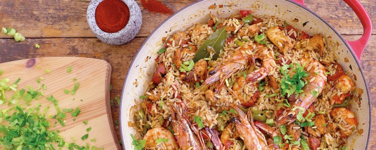 Jambalaya – Ρύζι με γαρίδες, κοτόπουλο και μυρωδικά Cajun