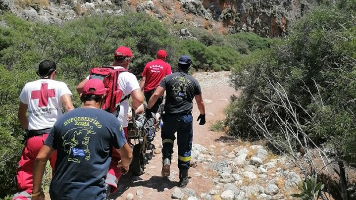 Σητεία: Επιχείρηση διάσωσης για Γάλλο τουρίστα που έκανε πεζοπορία σε φαράγγι